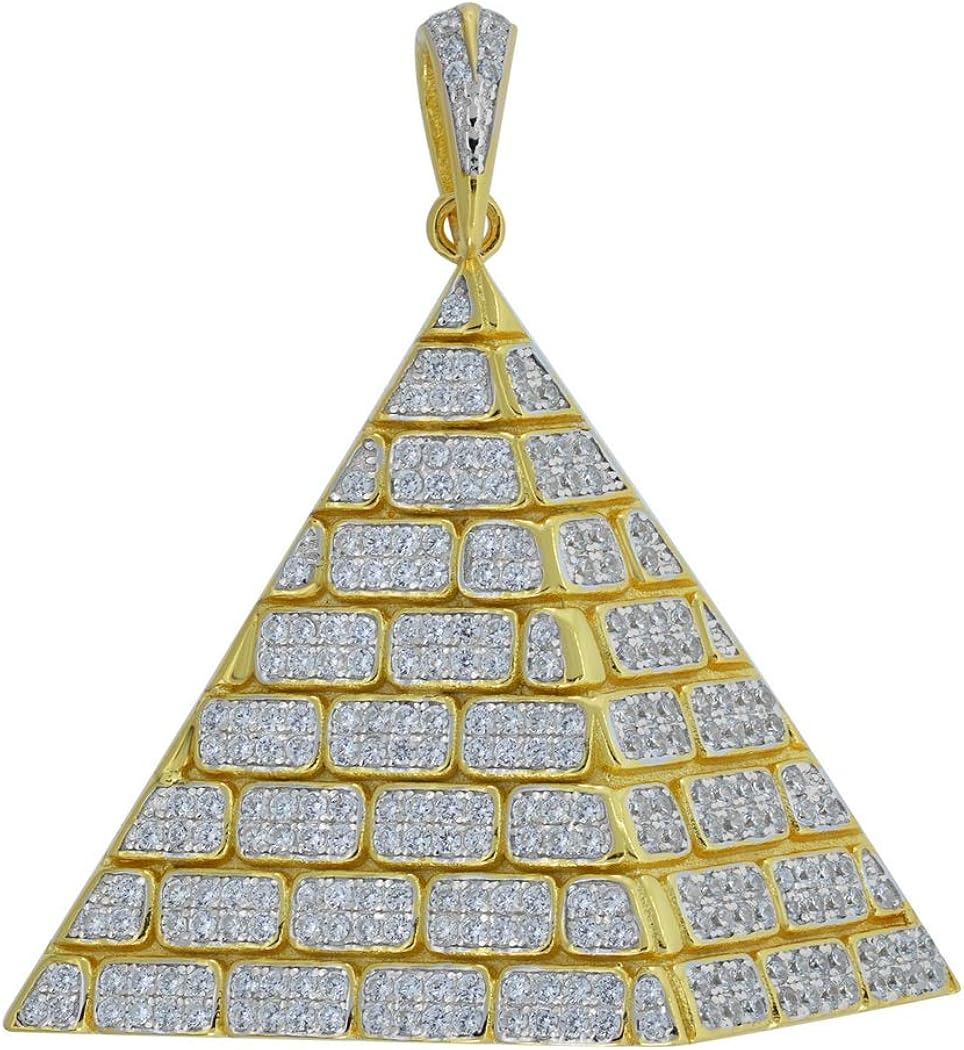 Collier Pendentif forme conique Pyramide Argent Massif 925/1000 Bijoux NEUF