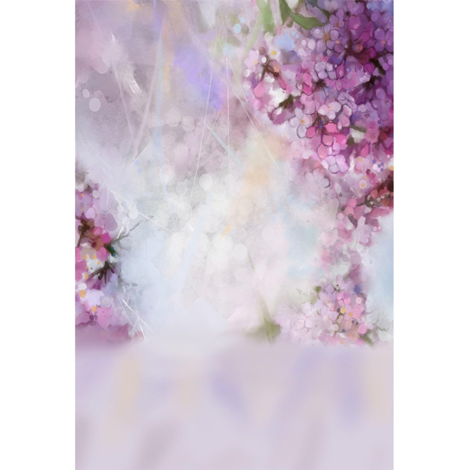 YongFoto 3x5ft Vinyl Photography Backdrop Abstract Watercolor Painting Flowers Blurry Bokeh Photo Background for Party, Newborn, Wedding, Birthday, Festival, Photo Shoot, Home Photography & More