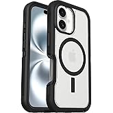 OtterBox iPhone 16 Phone Case Defender Series XT (Clear & Dark Side) Military-Grade Drop Protection, MagSafe, Shockproof Protective Phone Cover, Slim Fit with Raised Bezel, Non-Retail Packaging