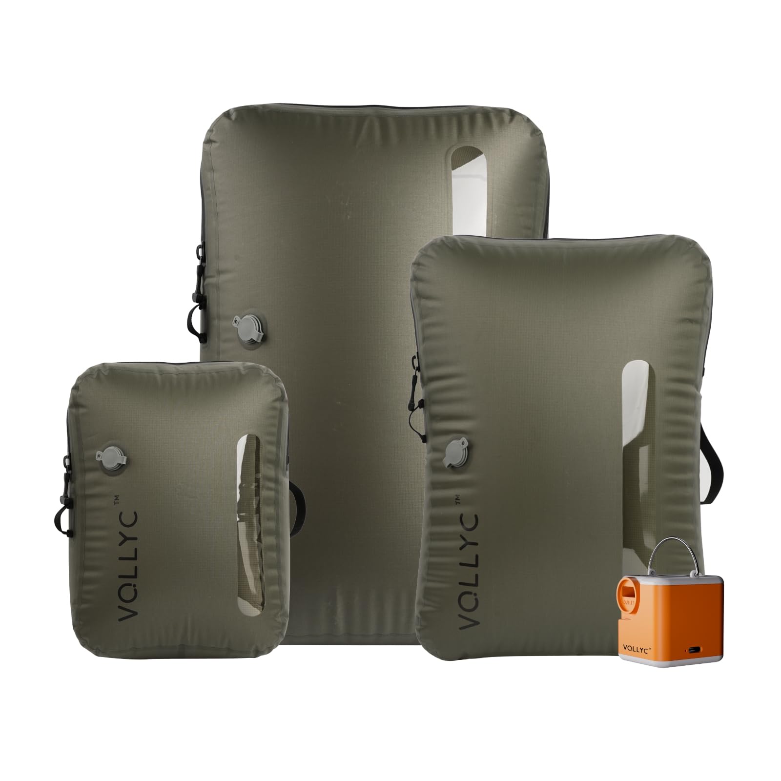 Photo 1 of VOLLYC 4 IN 1 Vacuum Travel Bags with Wireless Pump, Compression Packing Bags for Luggage & Carry-On, Waterproof Anti-Tear Nylon, Stores 50+ Clothes, TSA-Ready Travel Essentials