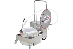 MirOil BD 707 Electric Oil Filter Machine & Discard Trolley, Portable Oil Filter Machine for 75lb Fryer Grease, Filtration System for Deep Fryers for Restaurants, Food Service, Food Trucks & Caterings