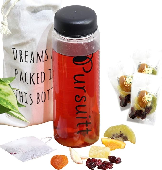 Amazon 大地の生菓 ハーブフルーツウォーター オリジナル巾着袋付きボトルセット 食べられるドライフルーツティー ハーブティー 6種類のドライフルーツ フォンダンウォーター 母の日 ギフト プレゼント 大地の生菓 フルーツティー 通販