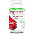 Regenurex Natural Astaxanthin 12mg – 90 Softgels | Made in Canada | Antioxidant for Skin, Eye & Cellular Health | Non-GMO, Th