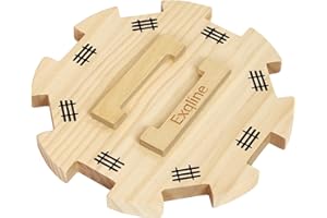 Exqline Wooden Hub for Mexican Train Dominoes Game with Felted Bottom Mexican Train Centerpiece Made of Superior Pine Dominio