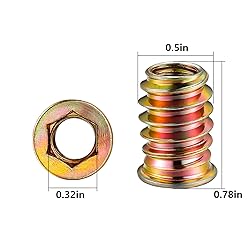 Wensilon 5/16”-20 100Pcs Threaded Insert for Wood