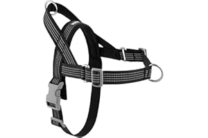 APakBak No Pull Dog Harness with Handle, Adjustable Soft Mesh Padded Reflective Walking Harness with Front Clip for Small Med
