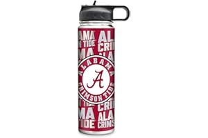 Rico Industries NCAA Alabama Crimson Tide 22oz Stainless Steel Tumbler with Lid - Great For Coffee, Tea, Water or Cocktails