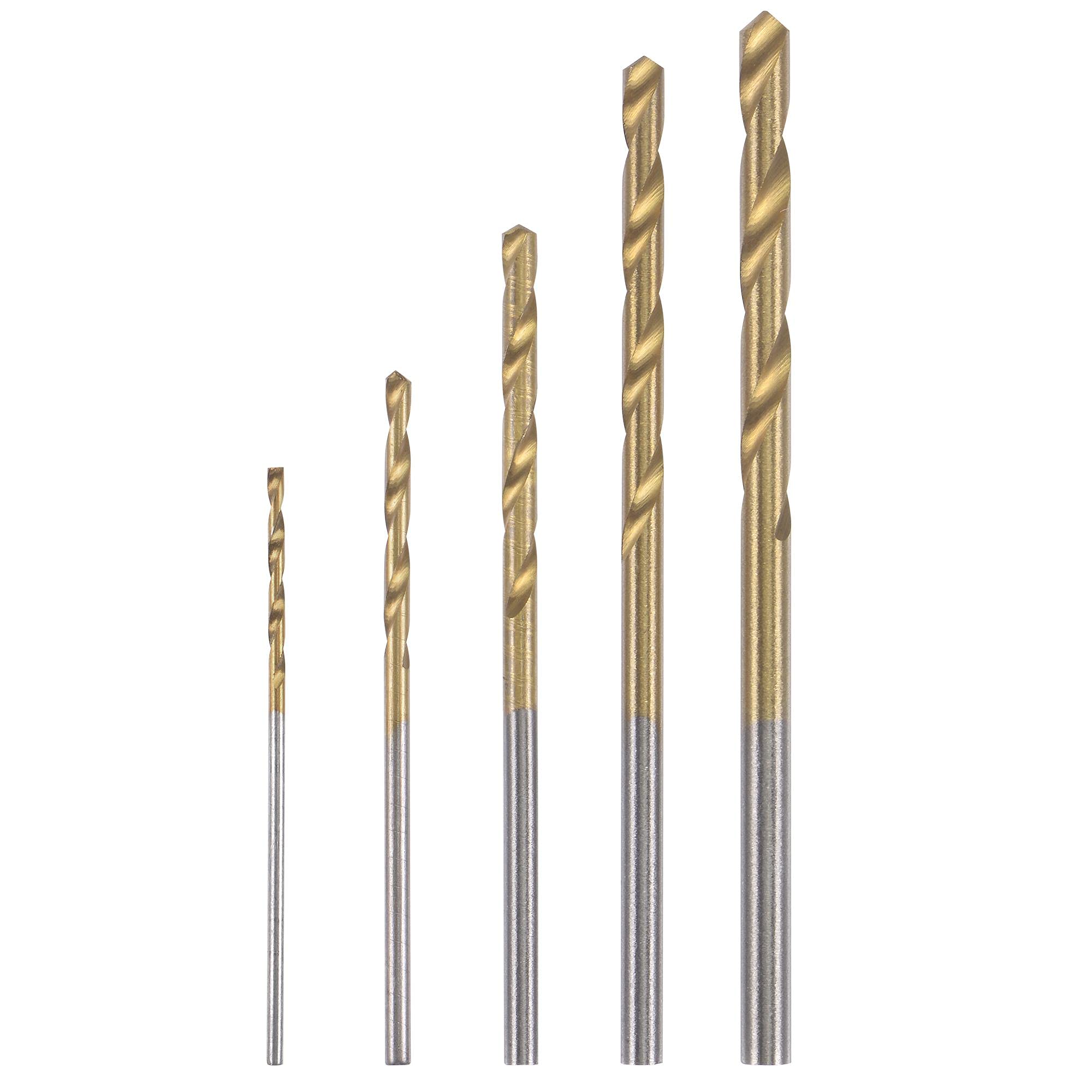 sourcing map High Speed Steel Straight Shank Twist Drill Bit Set, Titanium Coating Tool 1mm-3mm Drilling Dia