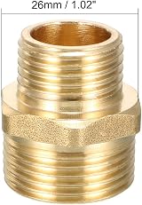 Sourcing Map Brass Reducing Hex Nipple 3/4 BSPP Male x 1/2 BSPP Male Adapter view 3