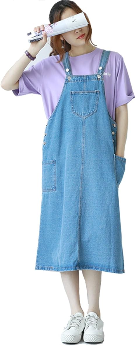 Amazon Lee Fun リー ファン ジャンパースカート サロペット オーバーオール 大きいサイズ レディース 可愛い ワンピース 膝丈 デニムスカート ワンピース チュニック 通販