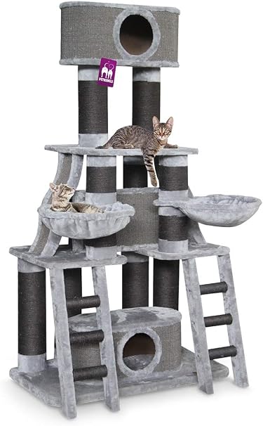 Petrebels Grand Arbre à Chat De Haute Qualité Skyline 185 Cm Gris