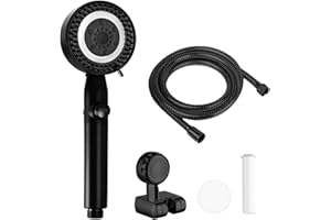 RYUTAIN RV Shower Head with Hose, High Pressure 5 Mode Shower head Replacement, Shower Head for RV/Campers, Travel Trailer, Motorhome for Water Saving,Pause function (black)