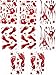 Gejoy 100 Pieces Bloody Footprints Floor Clings, Bloody Handprint Footprint Window Clings Decals, Bloody Handprint and Footprint Clings Horror Wall Floor Decor for Halloween (8 Sheets)