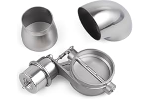 CNRAQR Universal 2.5" Vacuum Valve Exhaust Cutout with Stainless Steel Reducing Tube and Elbow Muffler