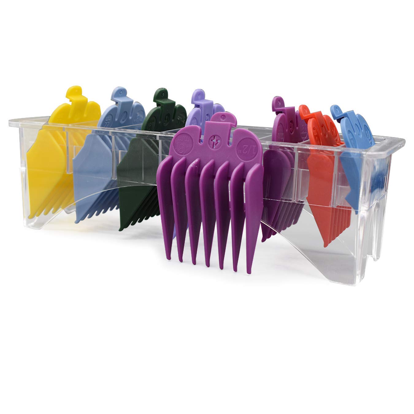 AIRERA Professional Hair Clipper Cutting Guide Combs #3170-400, 3mm-25mm, 8 Packs 8 Color/Length Attachment Guard Sets for Wahl Hair Clippers, Fits for Clipper Blade Size(L*W=45 * 39mm)