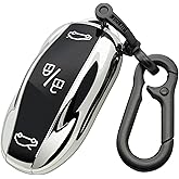 Kirsnda key fob cover Compatible with Tesla Model 3,Y,S remote key TPU Protection case keychain(Silver)