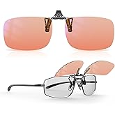 Goiteia FL-Rose Clip on Migraine Glasses, Light Sensitivity Glasses for Fluorescent LED Glare/Screen Light/Migraine Relief