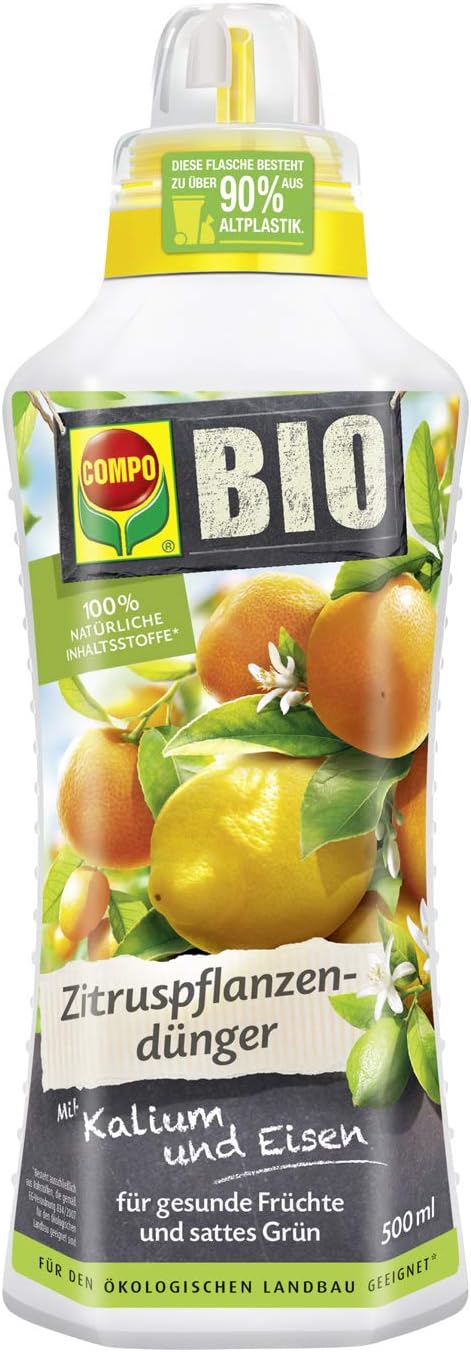 COMPO BIO Zitruspflanzendünger für alle Zitruspflanzen-Arten, Natürlicher Spezial-Flüssigdünger, 500 ml