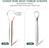 Easkep Tongue Scraper 2 Pack Wide-Head Stainless Steel Cleaner Box Included view 2