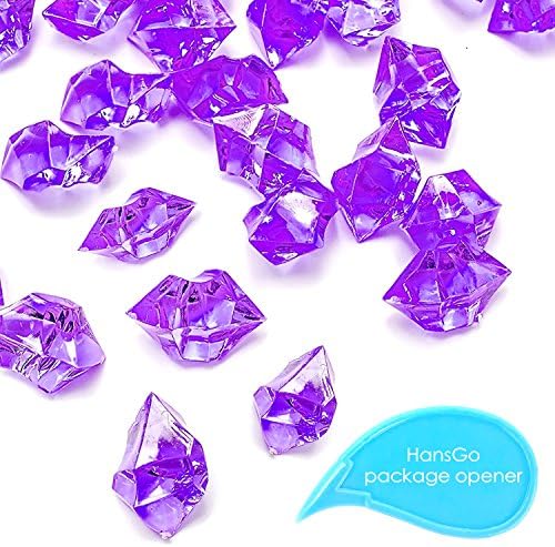 HansIce 100 Pcs Acrylic Ice Rocks, Vase Fillers, Purple