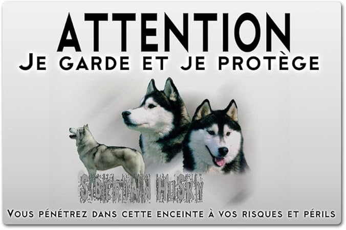 Pets Easy Panneau Attention Au Chien Husky De Sibérie