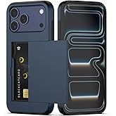 Nvollnoe Compatible with iPhone 17 Pro Max Case with Card Holder Dual Layer Heavy Duty Protective Shockproof Hidden Card Slot Slim Wallet Phone Case for Women&Men 6.9 inch(Blue)