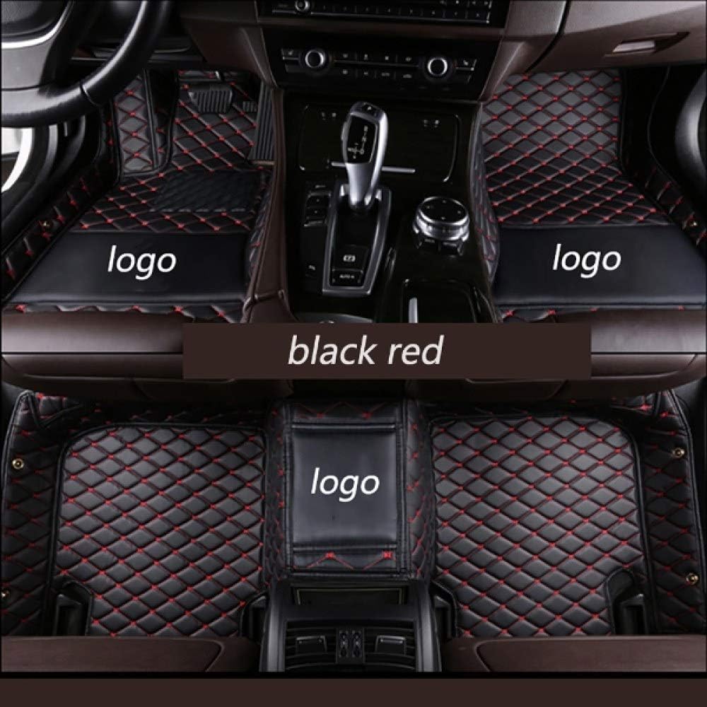 LKJHO Car mat,for Car floor mats with Case for Toyota Camry Corolla RAV4 Mark X Crown FJ Cruiser leather Anti-slip car-styling car,black red