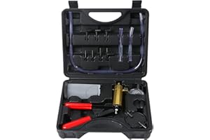 Gnhydxfe Brake Bleeder Kit with Hand Held Vacuum Pump and Adapters, with Vacuum Brake Bleeder Pump Pressure Gauge for Automotive Car Motorbike(Black)