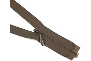 Size #5 Invisible Separating Zipper, 7" Length, Coffee Brown, Bias Bespoke Brand