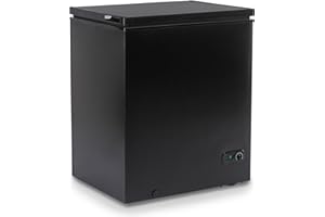 Muhub 10.0 Cu.Ft Deep Freezer, Chest Freezer with 7 Level Adjustable temperature, Compact Freezer with Removable Hanging Basket, Top Open Door,for Kitchen Apartments Office (Black)