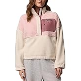 Columbia Women's Long Sleeve Cropped Fleece Pullover (US, Alpha, XX-Large, Regular, Regular, Cream (Chalk/Dusty Pink/Fig))