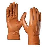 Harssidanzar Winter Leather Gloves for