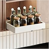 Fokyfok Pull out Cabinet Organizer,Width (11"-18") and Depth (10"-13") Expandable,No Drill Adjustable Slide out Drawers for Pantry,Adhesive Roll out Shelves Short,for upper cabinet,White