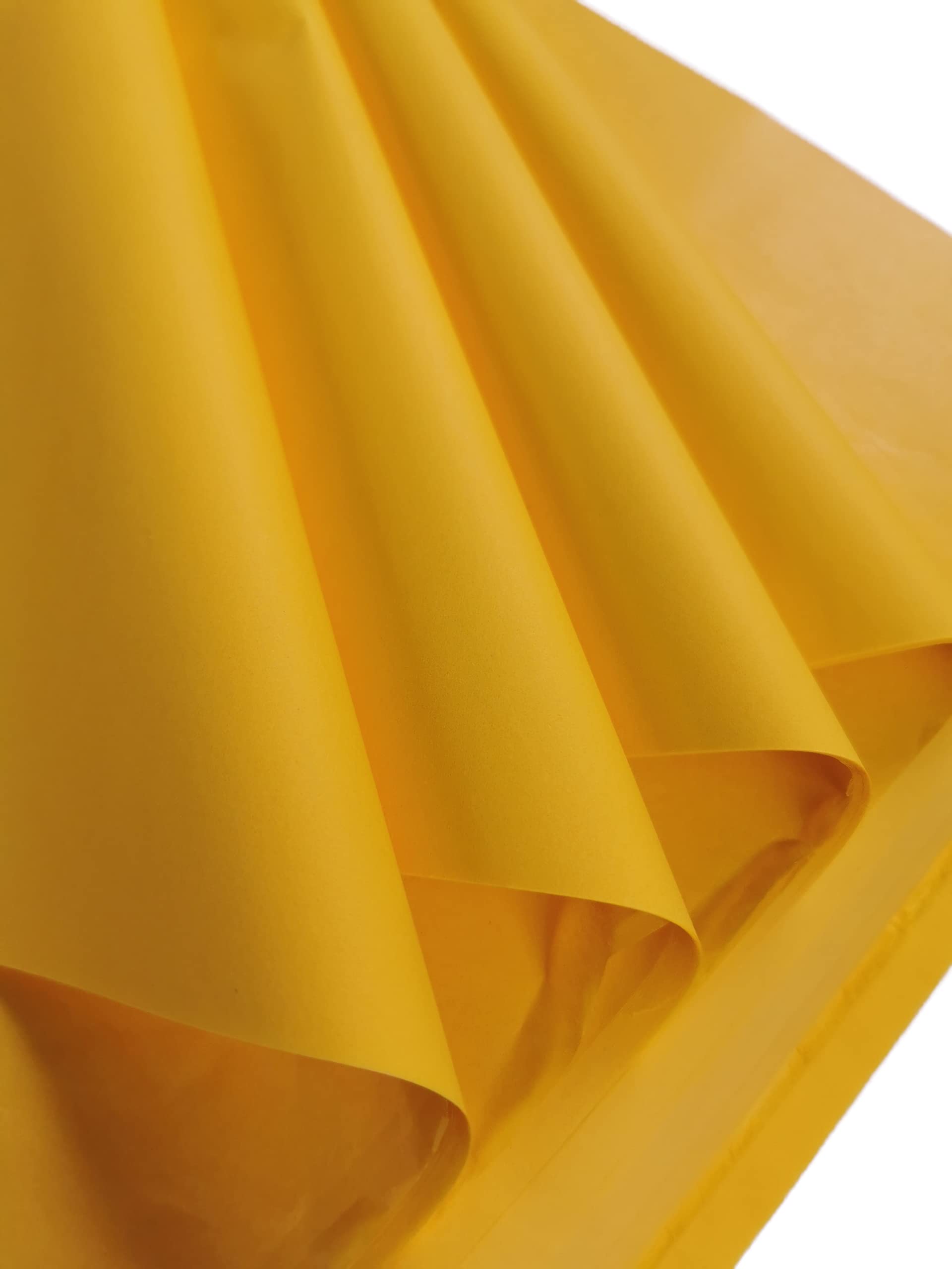 Yellow Tissue Paper 25 Large Sheets, Acid Free Art Paper, Perfect for Gift Wrap, Storage, Packing, Art & Craft Bulk Pack Archiving Shredding 70 x 50cm Sheet Size