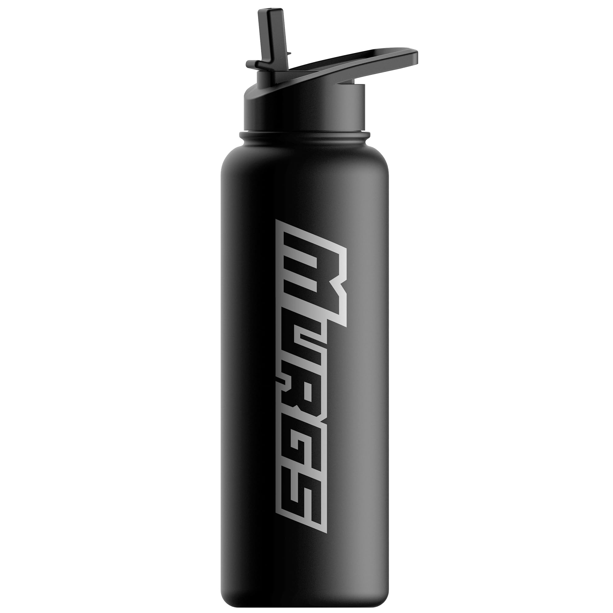 Murgs Stainless Steel Water Bottle with Straw Cap | Black 1100ml/40oz Water Bottle With Straw - Leak Proof Insulated Water Bottle | Waterbottle Water Bottle Insulated for Cold & Hot Water