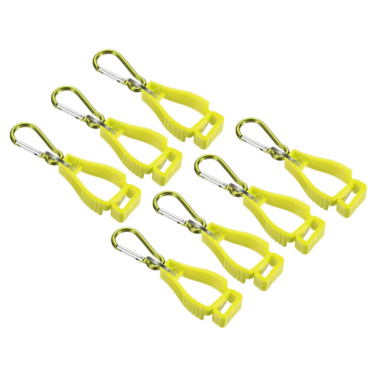 PATIKIL Glove Clips, 7 Pack Gloves Holder Clip Glove Belt Keeper Work Gloves Grabber Helmet Hanger for Construction Worker, Yellow