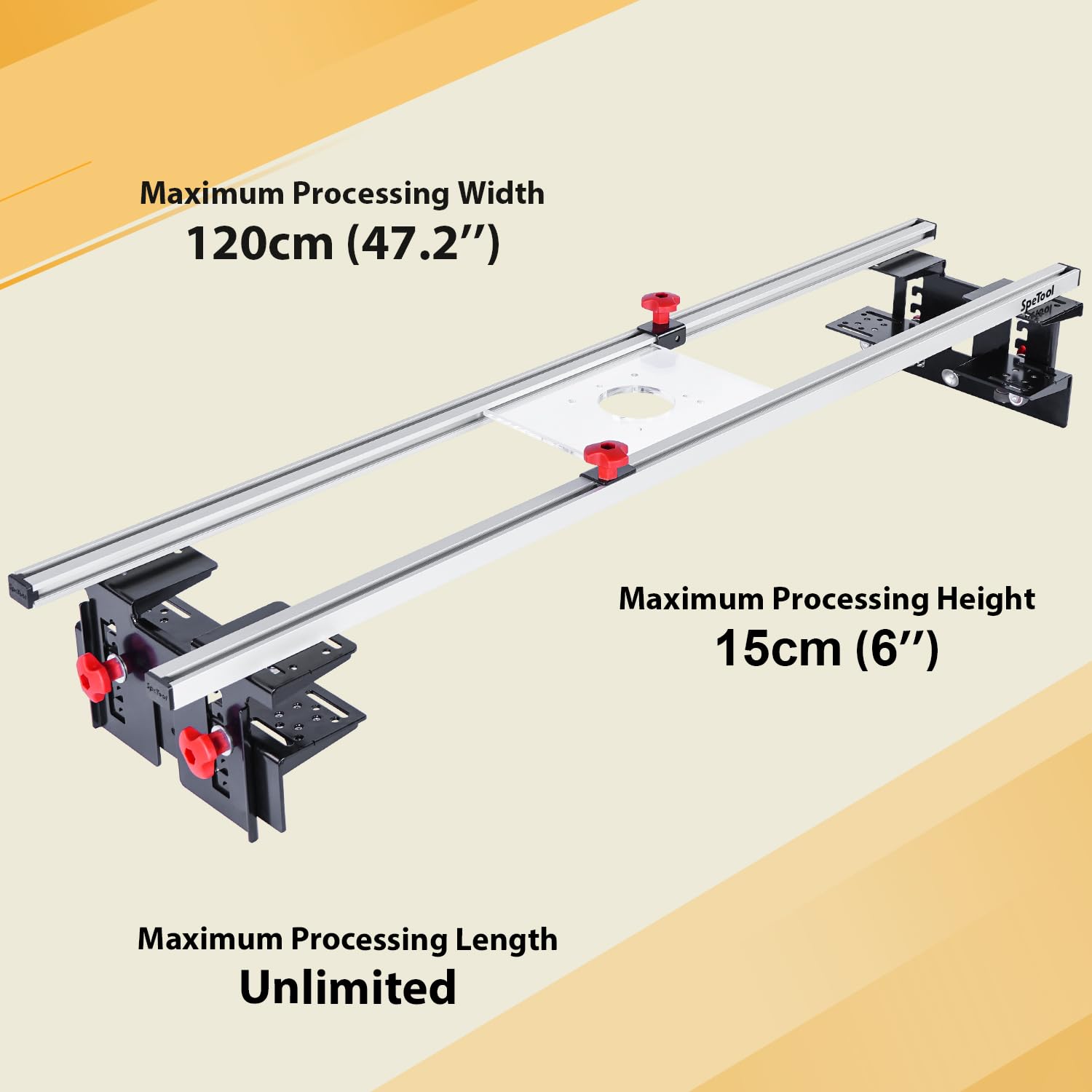SpeTool Planfräsvorrichtung Planfräsen Vorrichtung Oberfräse Router Sled 3 Achsen Verstellbar Führungsschiene Oberfräse Planfräser für Holz von Holzplattenabflachung 2