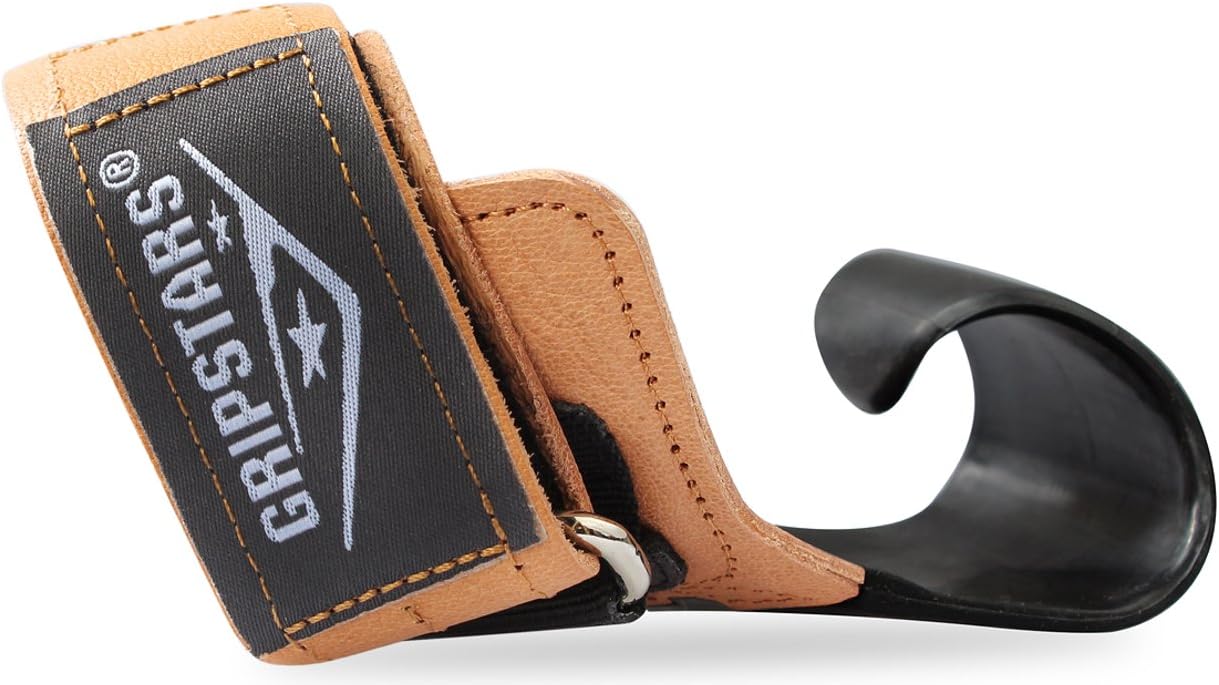 Gripstars, Cutting-Edge Lifting Straps – Flexible Rubber Hooks, Leather Straps – for Weightlifting, Rehab