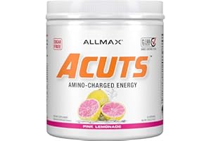 ALLMAX NUTRITION ALLMAX A:CUTS Amino-Charged Energy Drink, Pink Lemonade - 210 g - with Caffeine, Green Coffee Extract, L-Carnitine & 2000 mg of Taurine - Sugar & Gluten Free - 30 Servings