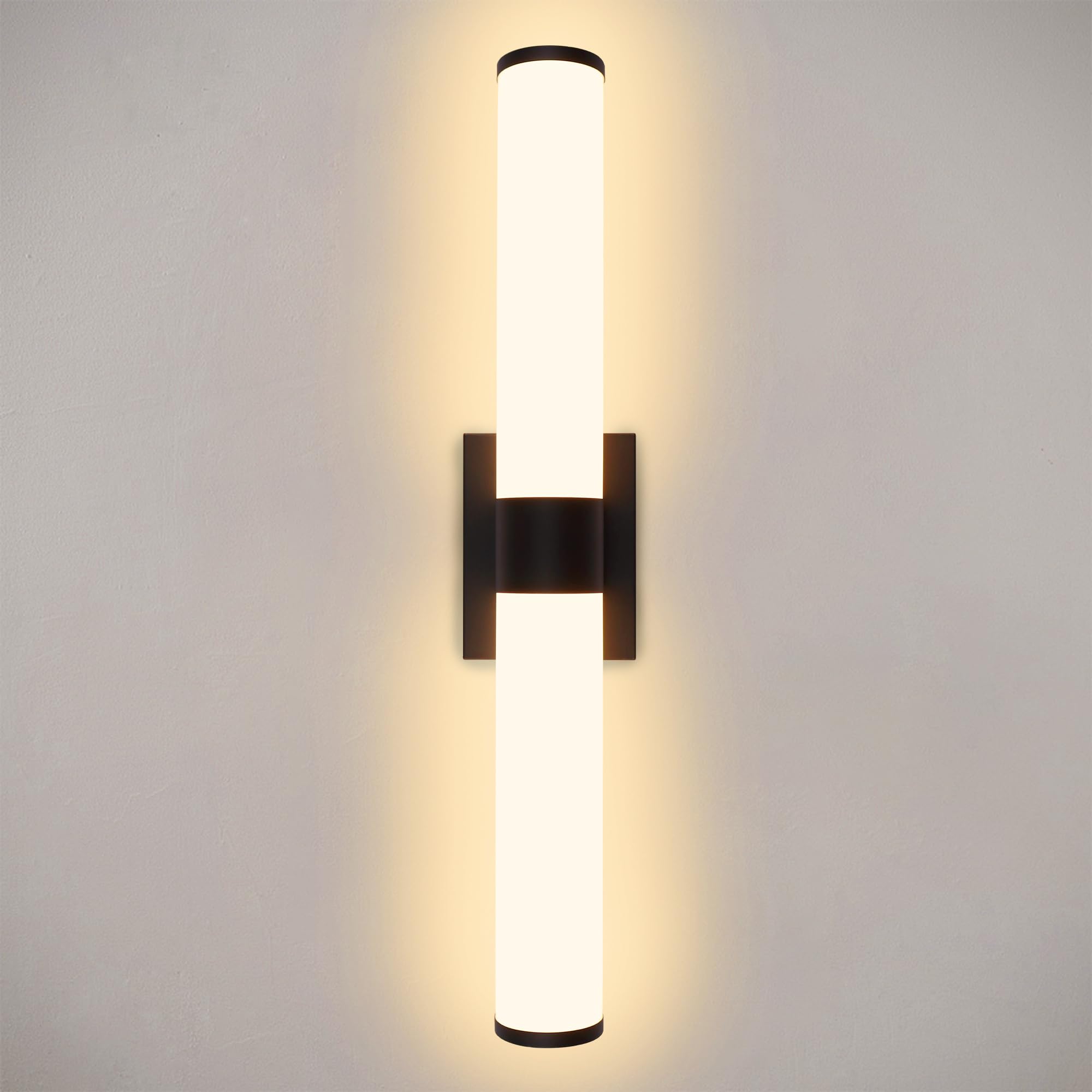 Photo 1 of Kalium 24in Modern Wall Sconces, Dimmable Bathroom Vanity Lights, 3000K Warm White LED Indoor Sconces Lighting for Bathroom, Stairs, Living Room, Bedroom. Hardwired.