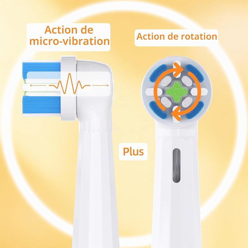 Compatible avec Oral-B iO 3/4/5/6/7/8/9/10 Series Ultimate Clean la brosse à dents électrique Têtes de brosses de remplacement, pour Oral-B iO la brosse à dents électrique, Lot De 10 (Blanc, Medium)