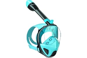 ANSUN Snorkel Mask Full Face, Snorkeling Gear for Adults with Latest Safety Breathing System and Dry Top System, 180° Panoramic View Snorkeling Mask with Silicone Anti-Fog Anti-Leak