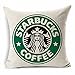 E-sunshine Cotton Blend Linen Square Throw Pillow Cover Decorative Cushion Case Pillow Case 18 X 18 Inches / 45 X 45 cm, Starbucks Coffee (green)