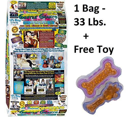 Gentle Giants Natural Dog Food (33 lbs - 1 Pack + Free Toy)
