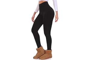 GROTEEN Seamless Fleece Lined Leggings Women - High Waisted Soft Winter Thermal Warm Tummy Control Yoga Pants Workout Tights