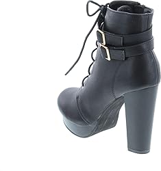TOP Moda George-40 Ankle Wrap Boots,Black-Ci,10