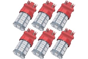 WEIMELTOY 3157 LED Light Bulbs, Super Bright 5050 27-SMD 3056 3156 3156A 3057 4057 3157 4157 T25 LED Bulbs for Brake Lights,Backup Reverse Lights， Pack of 6Pcs Red