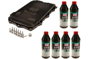 LAIPZ Auto Transmission Service Kit (Oil Pan+Filter+Gasket+Bolts) + 6L ATF for BMW Select Models (ZF 8HP70 Trans)