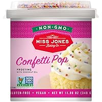 Miss Jones Baking 90% Organic Birthday Buttercream Frosting, Perfect for Icing and Decorating, Vegan-Friendly: Confetti Pop (