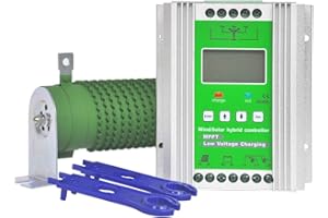 Pikasola 1400W 12/24v Battery Off Grid Controller Wind Turbine Solar Hybrid MPPT Charge Boost Controller with Unloader Suitable for 800w Wind Generator 600w Solar Panel System Controller